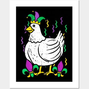 Mardi Gras Chicken  Outfit Farming Men Women Kids Posters and Art